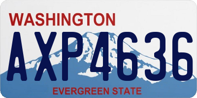WA license plate AXP4636