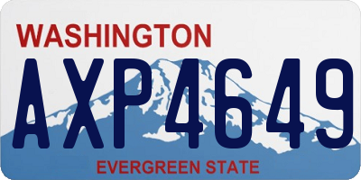 WA license plate AXP4649