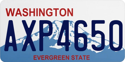WA license plate AXP4650