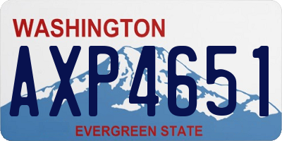 WA license plate AXP4651