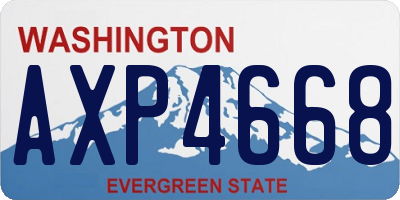 WA license plate AXP4668
