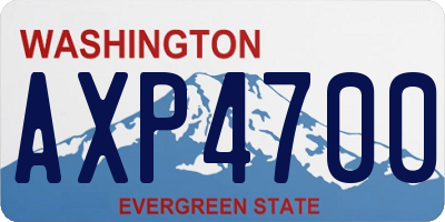 WA license plate AXP4700