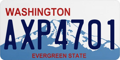 WA license plate AXP4701