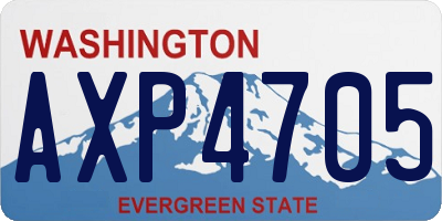 WA license plate AXP4705
