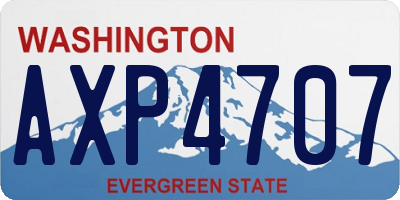 WA license plate AXP4707