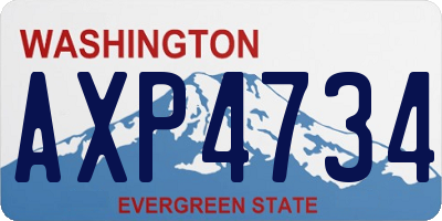 WA license plate AXP4734