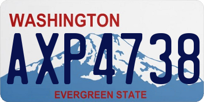 WA license plate AXP4738