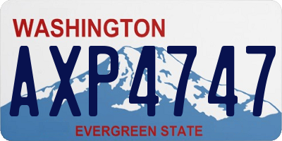 WA license plate AXP4747
