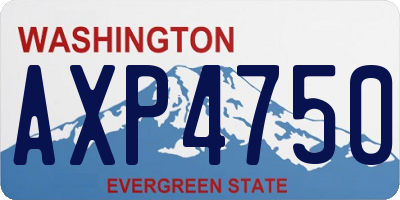 WA license plate AXP4750