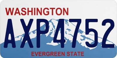 WA license plate AXP4752
