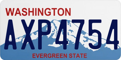 WA license plate AXP4754