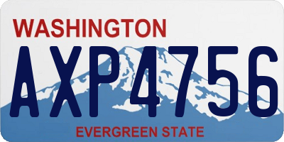 WA license plate AXP4756