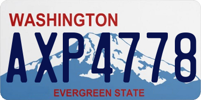 WA license plate AXP4778