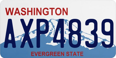 WA license plate AXP4839