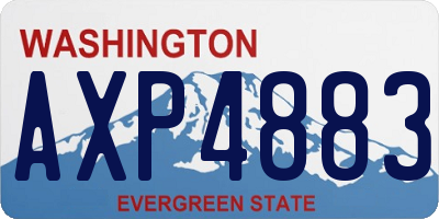 WA license plate AXP4883