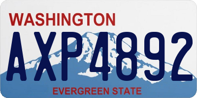 WA license plate AXP4892