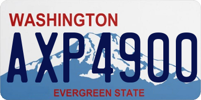 WA license plate AXP4900