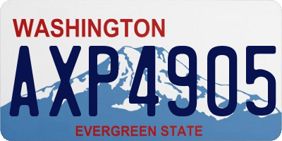 WA license plate AXP4905