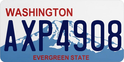 WA license plate AXP4908