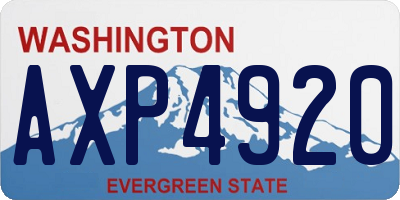 WA license plate AXP4920