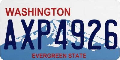WA license plate AXP4926