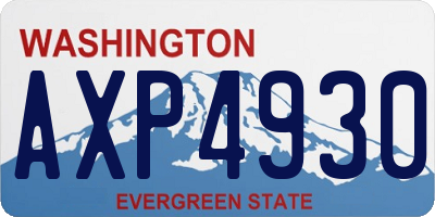 WA license plate AXP4930