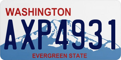 WA license plate AXP4931