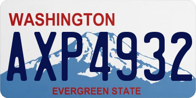 WA license plate AXP4932
