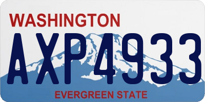 WA license plate AXP4933