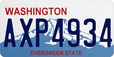 WA license plate AXP4934