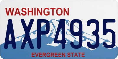 WA license plate AXP4935