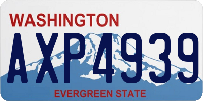 WA license plate AXP4939