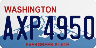 WA license plate AXP4950