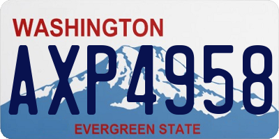 WA license plate AXP4958