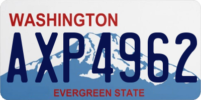WA license plate AXP4962