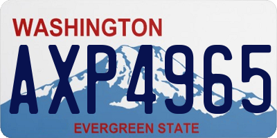 WA license plate AXP4965
