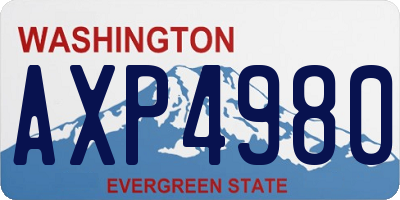 WA license plate AXP4980