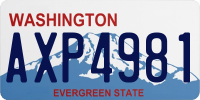 WA license plate AXP4981