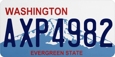 WA license plate AXP4982