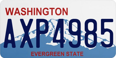 WA license plate AXP4985