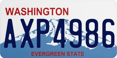WA license plate AXP4986