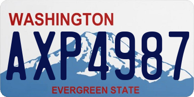WA license plate AXP4987