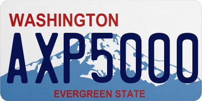 WA license plate AXP5000