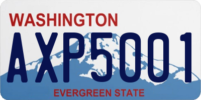 WA license plate AXP5001