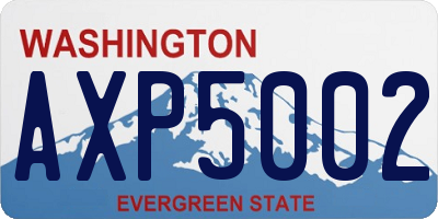 WA license plate AXP5002