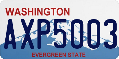 WA license plate AXP5003