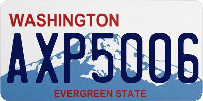 WA license plate AXP5006