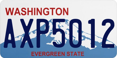 WA license plate AXP5012