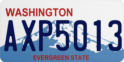 WA license plate AXP5013
