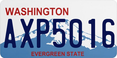 WA license plate AXP5016